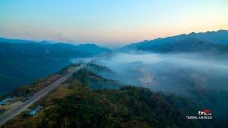 AERIAL VIEW OF TUIRIAL AIRFIELD, MIZORAM INDIA ( with smoke from a nearby Dumping Ground)