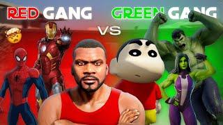 GTA5 :SHINCHAN RED GANG VS FRANKLIN GREEN GANG FIGHT!