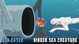 Sea Eater vs Ningen Sea Creature | Giant Mouth Monster Animation