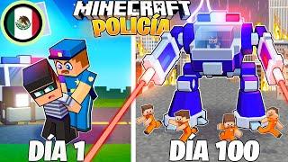 ¡Sobreviví 100 DÍAS como un OFICIAL DE POLICÍA en Minecraft HARDCORE!