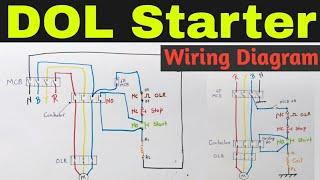 DOL Starter Control and Power Wiring Diagram, DOL Starter (in Hindi)