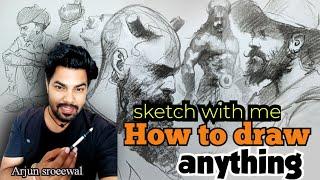 How to draw anything || How to draw a sketch || how to draw portrait # how to draw a figure sketch