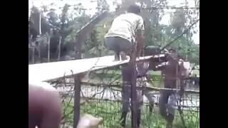 Bangladeshi crossing over to India. India Bangladesh border