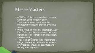 Exhibition Stand Builders in Berlin  Expostandservices