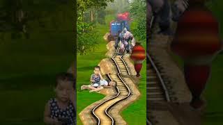 Yeti trying stop the train vfx video | Shaktiman save baby | Viral magic video | Kinemaster editing