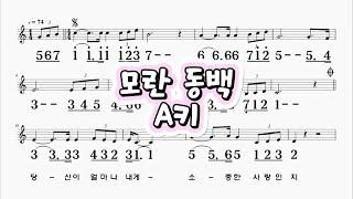 모란동백 A키              하모니카 악보 영상