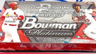 OPENING MY CHRISTMAS PRESENT FROM MY BROTHER!  2014 BOWMAN PLATINUM WITH 3 AUTOS !