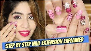 All About NAIL EXTENSIONS | Fake nails, Gel Nails, Acrylic Nails || Arushi Pahwa Nail Art