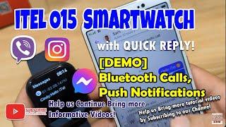 [Demo] iTel O15 Smartwatch Bluetooth Calls, Push Notifications with Support for Quick Reply #itel