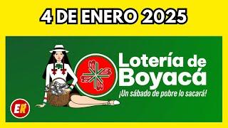 Resultados LOTERIA DE BOYACA Hoy 4 de ENERO de 2025