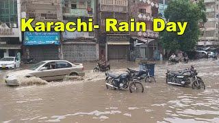 Karachi Rainy Day | Heavy Rain Flood in Karachi Light House Karachi Saddar Pakistan | Adeel Jamil