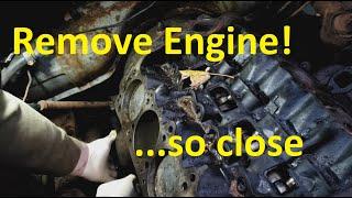 ep51 Bishops Garage - Remove the bell housing!  Let's separate the transmission from the engine!