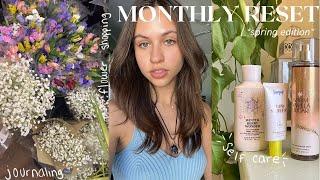 monthly reset routine! *april*| spring cleaning, monthly planning, flowers, gym & more