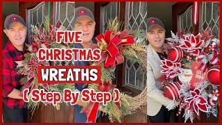 5 Christmas DIY Wreaths  / How To Make  Christmas Wreaths Like A Designer / Ramon At Home