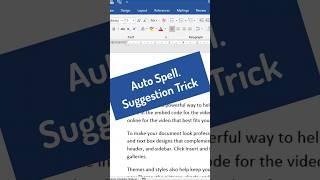 MS Word's Hidden Auto Spell Suggestion Trick #msword