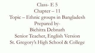 Ethnic groups in Bangladesh (Lec-02)