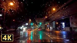 【睡眠用】4K深夜の雨ドライブの音で眠る 2時間42分