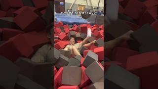 Getting out of the foam pit is more exhausting than the gymnastics  #gymnast #olympics #fail#fails