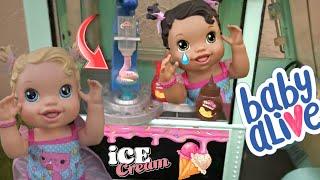 NEW BABY ALIVE Dolls Morning routine selling ice cream 