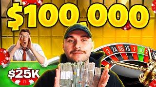 I TOOK $100,000 TO THE ROULETTE TABLE & LIVE GAMES!!! (HIGH ROLLER SESSION)