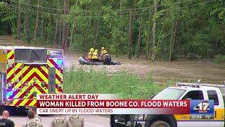 Woman presumed dead after car swept up in floodwaters west of Columbia