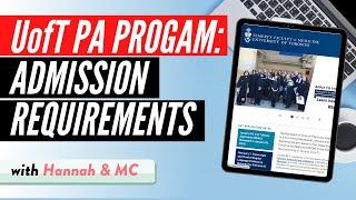 UofT PA School Admission Requirements - An Overview