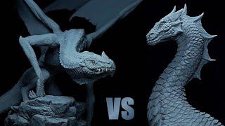 Sculpting Legendary Dragons from Germanic Mythology | Lindwurm VS Gluhschwanz