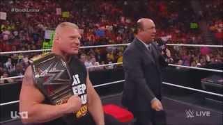 Paul Heyman and Brock Lesnar RAW 18/08/14