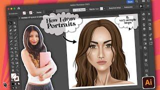 Drawing portraits on Adobe Illustrator (Easy steps + basic tools)