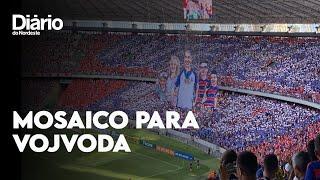 Torcida do Fortaleza faz mosaico em homenagem ao técnico Juan Pablo Vojvoda