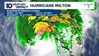 Hurricane Milton: Radar, path, expected rainfall