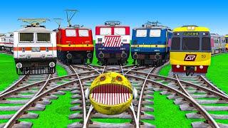 【踏切アニメ】複雑な電車 Trains Climbing Pynamid Fumikiri 3D Railroad Crossing Animation #1million