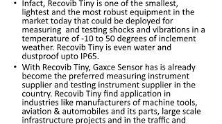 Monitor & Measure Vibration and Noise levels with Recovib Tiny