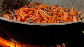 How to make Uzbek pilaf in a cauldron on a fire recipe (for beginners the easiest way)