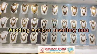 45 Grams wedding Antique Jewellery Necklace Haram Statement New Designs Saravana Elite Gold