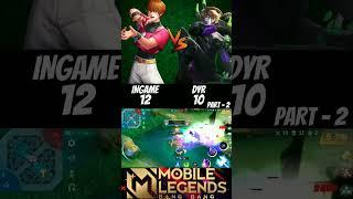 Ingame vs Dyr in custom two dyrroth global player part - 2 #ingame #dyr #dyrroth #mlbb #shorts