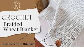 Braided Wheat Crochet Blanket Video Tutorial