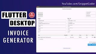 Flutter Desktop - Invoice Generator Application (MacOs & Windows)
