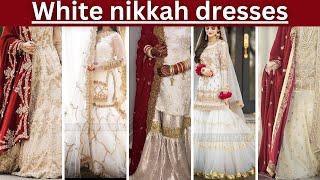 White nikkah dresses || White nikah dress with red dupatta || nikkah dresses for bride