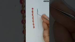 back Chain Stitch with Beads//Aari Unique Stitch