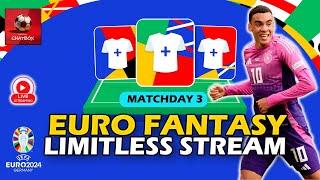 EURO FANTASY FOOTBALL 2024 MD3 LIMITLESS STREAM Q&A! BEGINNERS GUIDE!