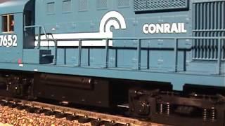 Close-up of my new DCC installed ALCO Locomotives .mpg