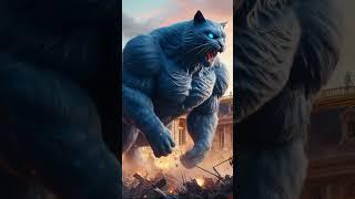 A blue cat monster attacks the Versailles Palace in Paris #cats #cat #catcat