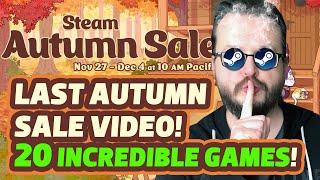 Steam Autumn Sale 2024! Last AUTUMN SALE VIDEO! 20 Incredible Game Deals!