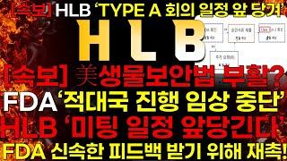 [HLB] [속보]  HLB "美생물보안법 리스크 TYPE A 미팅 앞 당긴다 " FDA "적대국서 임상 진행 중단!"