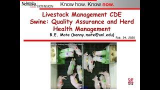 2020 Livestock Management CDE - Swine (QA & Herd Health)