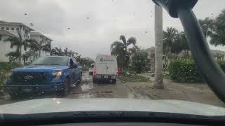 Hurricane Ian drive down Gulf Shore Dr. after storm surge (Naples, FL) (vid 1)