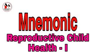 Mnemonic for Reproductive Child Health Services  - Phase I  /  Community Health Nursing.