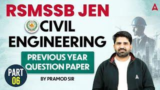 RSMSSB JEN 2024 | RSMSSB JE Civil Engineering Previous Year Question Paper #6 | by Pramod Sir