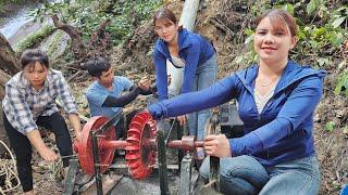 The girl and her brothers installed hydroelectric power on the waterfall.